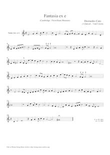 Partition Canto: viole de gambe aigue (G-clef) , partie, Fantasia ex e