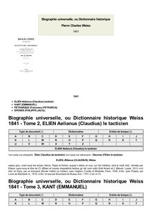 Biographie universelle, ou Dictionnaire historique Weiss 1841