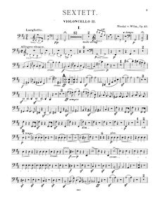 Partition violoncelle 2, corde Sextet, Wilm, Nicolai von