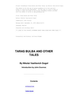Taras Bulba & other tales