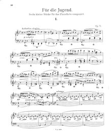 Partition complète, Für die Jugend, 6 kleine Stücke für das Pianoforte componirt