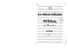 Partition Cornet 1/2 (A, B♭), La belle Hélène, Offenbach, Jacques