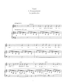 Partition complète, Le jardin clos, Op. 106, Fauré, Gabriel
