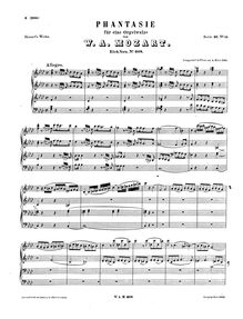 Partition complète, Fantasia, Organ Piece for a Clock, F minor, Mozart, Wolfgang Amadeus