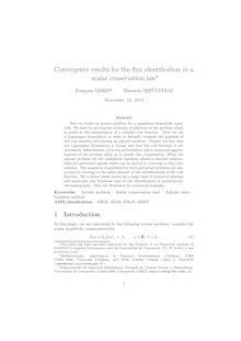 Convergence results for the flux identification in a scalar conservation law