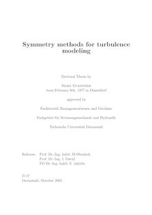 Symmetry methods for turbulence modeling [Elektronische Ressource] / by Silke Guenther