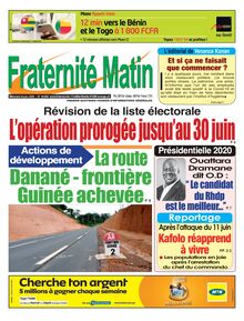 Fraternité Matin n°16652 - Du Mercredi 24 juin 2020