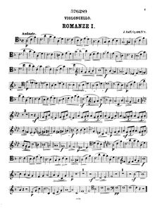 Partition de violoncelle, 2 Romances, Op.182, Raff, Joachim
