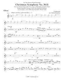 Partition hautbois, Symphony No.36  Christmas Symphony , F major par Michel Rondeau