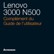 Guide de l'utilisateur de Lenovo 3000 N500